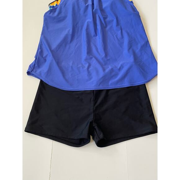 NWOT Women's Tank Top Tankini Swimsuit Rash Guard Set Large - Picture 6 of 10